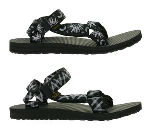 TEVA Original Universal Damen oder Herren Trekking-Sandale nachhaltige Sommer-Sandale mit EVA-Gummisohle Outdoor-Sandale Schwarz/Weiß oder Schwarz/Grau