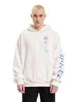 Sudadera Fokus x Def para hombre con bolsillo tipo canguro y varios estampados en blanco o negro