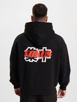 Sudadera Fokus x Def para hombre con bolsillo tipo canguro y varios estampados en blanco o negro