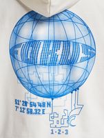 Sudadera Fokus x Def para hombre con bolsillo tipo canguro y varios estampados en blanco o negro