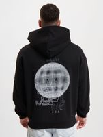 Sudadera Fokus x Def para hombre con bolsillo tipo canguro y varios estampados en blanco o negro