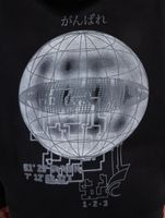 Sudadera Fokus x Def para hombre con bolsillo tipo canguro y varios estampados en blanco o negro