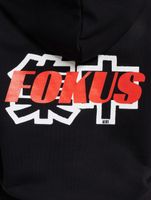Sudadera Fokus x Def para hombre con bolsillo tipo canguro y varios estampados en blanco o negro
