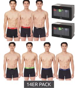 Lot de 14 boxers homme LEVI'S en coton avec ceinture colorée, livrés dans un coffret cadeau 701225625 001 Noir/Vert/Bleu/Rouge