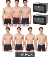 14-pack of LEVI'S men's cotton boxer shorts with colorful accents on the waistband, in a gift box 701225625 001 Black/Green/Blue/Red