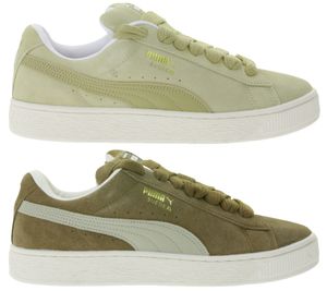 Baskets PUMA Suede XL en daim avec col et languette rembourrés, chaussures à lacets 395205 Beige ou Marron/Beige