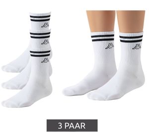 3 Paar Kappa Tennis-Socken Baumwoll-Strümpfe mit Markendruck Alltags-Socken 371E7JW A00 Weiß 3 Paar Kappa Tennis-Socken Baumwoll-Strümpfe mit Markendruck Alltags-Socken 371E7JW A00 Weiß