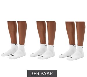 3 Paar Kappa Sportsocken Sneaker-Socken Baumwoll-Strümpfe mit Logo 3112YCW A00 Weiß