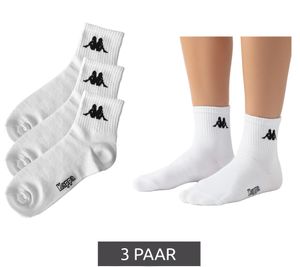 3 Paar Kappa Low Cut-Socken Baumwoll-Strümpfe mit Logo Alltags-Socken 304M5N0 923 Weiß 3 Paar Kappa Low Cut-Socken Baumwoll-Strümpfe mit Logo Alltags-Socken 304M5N0 923 Weiß