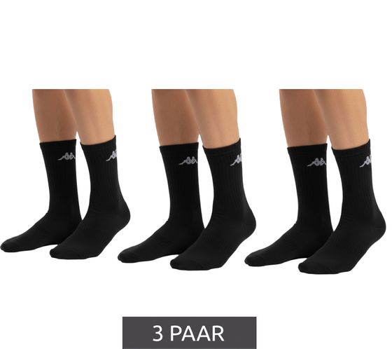 3 pares de calcetines bajos Kappa, calcetines de algodón con logotipo, calcetines para uso diario, 304M5N0 922 Negro