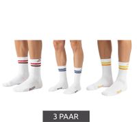 3 pares de calcetines de tenis Kappa, calcetines de algodón con el logotipo de Kappa, calcetines para uso diario, 371F4ZW A01 Blanco