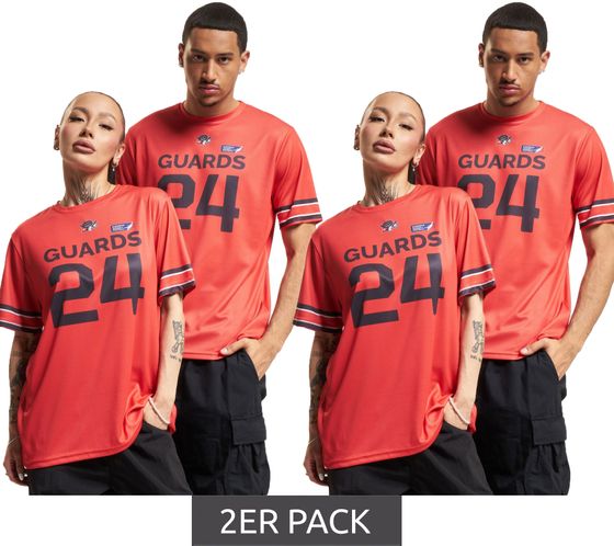 Lot de 2 maillots unisexes des Helvetic Guards de la Ligue européenne de football, imprimé « GUARDS 24 », rouge