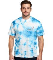 T-shirt da uomo RE:COVERED X NFL Miami Dolphins con stampa frontale, maglietta in cotone, RCNFL, bianco-écru o blu tie-dye