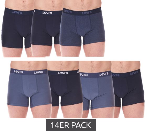 Pack de 14 bóxers LEVI'S de algodón para hombre con detalles coloridos en la cinturilla, en caja de regalo 701225625 002 Azul/Blanco