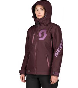 Chaqueta de esquí SCOTT Move Dryo para mujer, chaqueta para moto de nieve, chaqueta de esquí cortavientos e impermeable con membrana DRYOsphere, 273265 3850 Rojo vino