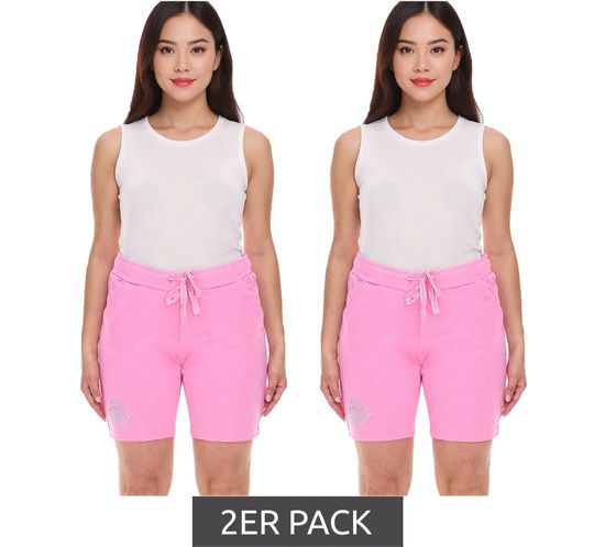 Lot de 2 shorts SOCCX pour femme, short court en coton, short d'été, 364388_2007 Rose