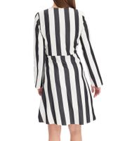 2-pack of beautiful striped dresses for women, wrap dress with V-neck, mini dress 978829, black/white