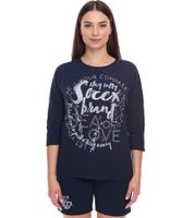 2-pack SOCCX by Carina Women's Oversized Crew Neck Sweatshirt, Everyday Sweater SCU-2100-3772 Blue