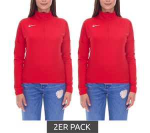 Lot de 2 haut d'entraînement Nike Dry Element à manches longues et demi-zip pour femme, avec sweat Dry-Fit (NT0316-657), rouge