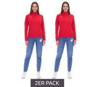 Pack económico de 2 camisetas de entrenamiento NIKE Dry Element de manga larga para mujer con media cremallera y Dry-Fit NT0316-657 Rojo