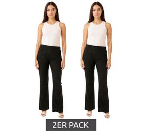 2er Sparpack Aniston CASUAL Damen Bootcut-Hose lässige Schlupfhose 22584447 Schwarz