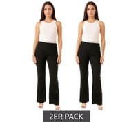 Pantaloni Bootcut da donna Aniston CASUAL, pantaloni casual da infilare, 22584447, neri, confezione risparmio