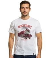 T-shirt homme RE:COVERED X Harry Potter, Maison de Poudlard ou Poudlard Express, blanc en coton