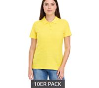 Confezione Risparmio da 10 Polo da Donna ELEVATE Helios, Maglia Piqué di Cotone, 180 g/m², 3810710 Giallo
