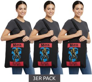 Borsa a tracolla reversibile MISFITS Teenagers from Mars Punk Rock Band, da donna e da uomo, LT114889MISO, 35x32 cm, Nero/Multicolore