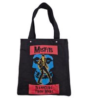 MISFITS Teenagers from Mars Punk Rock Band Tote Bag, Women's and Men's Reversible Shoulder Bag, LT114889MISO, 35x32 cm, Black/Multi-Coloured