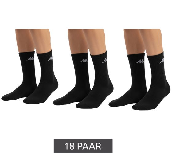 18 Paar Kappa Low Cut-Socken Baumwoll-Strümpfe mit Logo Alltags-Socken 304M5N0 922 Schwarz