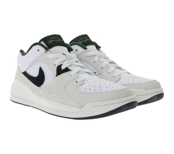 NIKE Air Jordan Stadium 90 SE Herren Mid-Top Sneaker inspiriert vom Basketball Turn-Schuhe aus Echtleder und luftigem Ripstop FD6424 100 Beige/Weiß