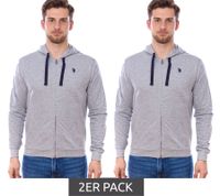 2er Sparpack U.S. POLO ASSN. Herren Sweat-Jacke mit Kapuze Baumwoll-Jacke Pullover 162 62510 52191 282 Grau 2er Sparpack U.S. POLO ASSN. Herren Sweat-Jacke mit Kapuze Baumwoll-Jacke Pullover 162 62510 52191 282 Grau
