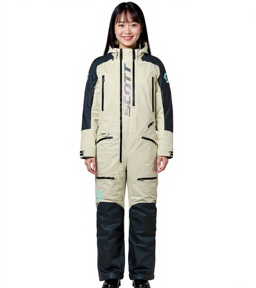 SCOTT DS Flex Dryo Monosuit Damen Winter-/Schneemobil-Einteiler mit DRYOsphere Membran Motorfahrten im Schnee Winter-Offroad-Einsatz 412155 7632 Creme-Weiß/Schwarz