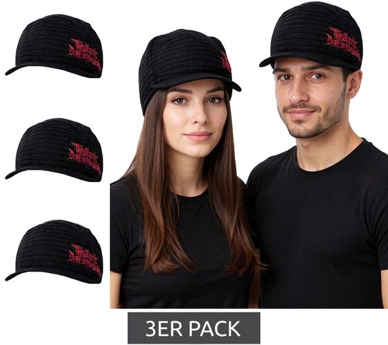 Lot de 3 casquettes unisexes The Black Dahlia Murder avec logo, bonnet à visière et bonnet tricoté KC107206BDM, noir