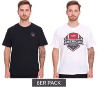 6er Pack U.S. SPORT AMERICA Herren T-Shirt Basic Baumwoll-Shirt Rundhals-Shirt Kurzarm Schwarz/Weiß 6er Pack U.S. SPORT AMERICA Herren T-Shirt Basic Baumwoll-Shirt Rundhals-Shirt Kurzarm Schwarz/Weiß