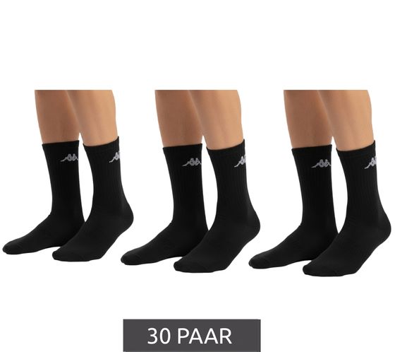 30 Paar Kappa Low Cut-Socken Baumwoll-Strümpfe mit Logo Alltags-Socken Sparpack 304M5N0 922 Schwarz