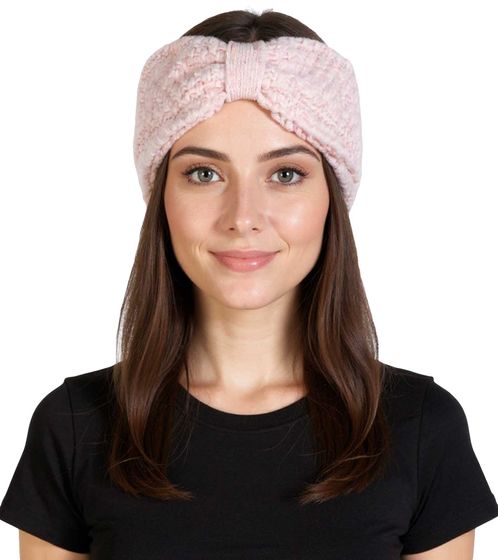 ZWILLINGSHERZ Strick-Stirnband Woll-Stirnband Kopfbedeckung Grobstrick Winter-Stirnband Accessoire 8007 Rosa