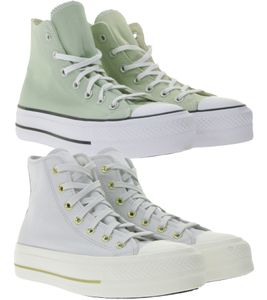 Converse Chuck Taylor All Star Lift Platform da donna, scarpe alte con soletta SmartFOAM, sneakers retrò A03541C in verde o A08237C in grigio