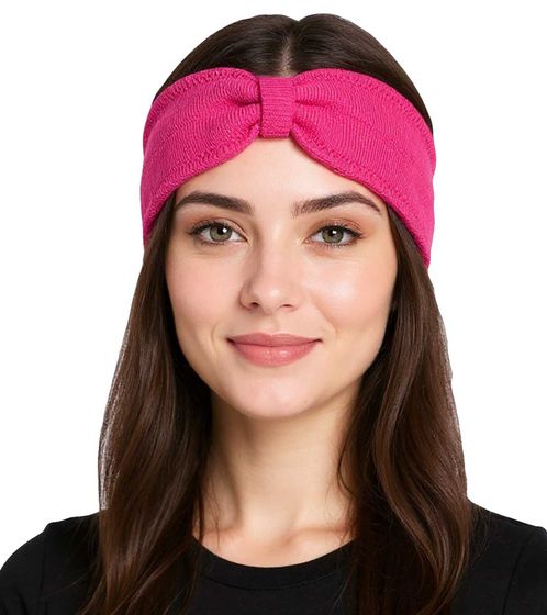 ZWILLINGSHERZ Strick-Stirnband Woll-Stirnband Kopfbedeckung Feinstrick Winter-Stirnband Accessoire 8007 Pink