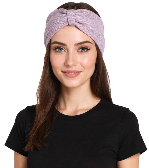 ZWILLINGSHERZ Strick-Stirnband Woll-Stirnband Kopfbedeckung Feinstrick Winter-Stirnband Accessoire 8007 Altrosa