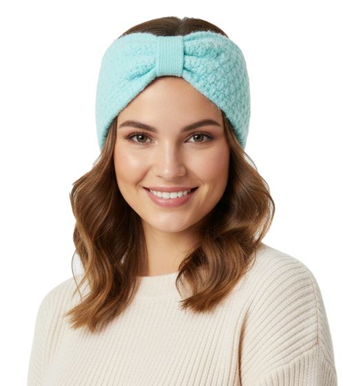 ZWILLINGSHERZ Knitted Headband, Wool Headband, Headwear, Chunky Knit, Winter Headband, Accessory, 8007 Turquoise