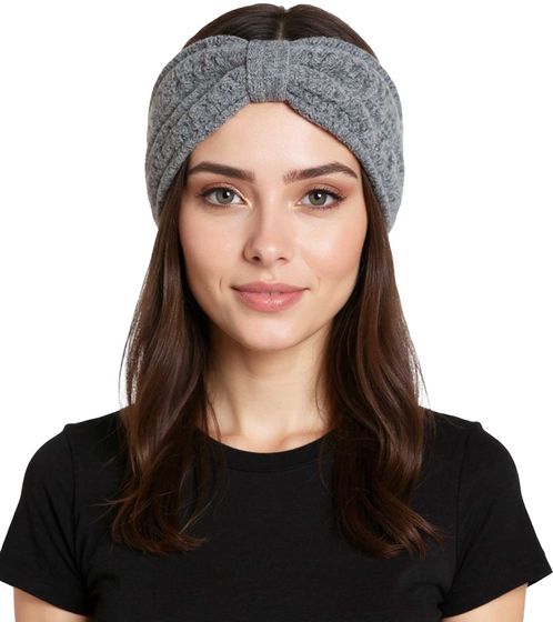 ZWILLINGSHERZ Knitted Headband, Cashmere Headband, Headwear, Chunky Knit, Winter Headband, Felt Accessory, 8007 Dark Gray