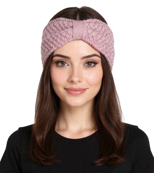 ZWILLINGSHERZ Knitted Headband, Wool Headband, Headwear, Chunky Knit, Winter Headband, Accessory, 8007 Antique Pink