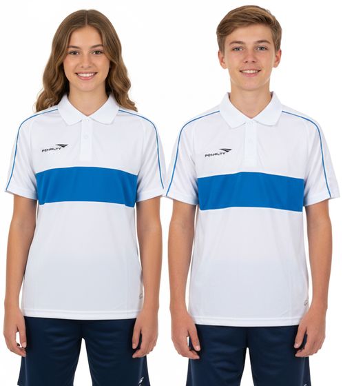 PENALTY Polo Matis Jr. Children's Polo Shirt made of quick-drying DRY ON material, Sports Shirt 310703-1410 White/Blue