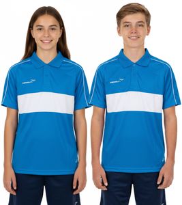 Polo enfant PENALTY Polo Matis Jr en matière DRY ON à séchage rapide. T-shirt de sport 310703-6041 Bleu/Blanc Polo enfant PENALTY Polo Matis Jr en matière DRY ON à séchage rapide. T-shirt de sport 310703-6041 Bleu/Blanc