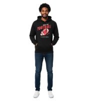 2er Sparpack U.S. SPORT AMERICA Herren Hoodie mit Kapuze und Football-Motiv Baumwoll-Pullover Freizeit-Hoody in Schwarz oder Dunkelblau