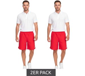 Confezione da 2 pantaloncini da allenamento da uomo Outfitter OCEAN FABRICS, pantaloni sportivi sostenibili Tahi Match OUT-M-1032-OTW Rosso