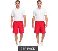 2er Sparpack Outfitter OCEAN FABRICS Trainings-Shorts für Herren nachhaltige Sport-Hose Tahi Match OUT-M-1032-OTW Rot