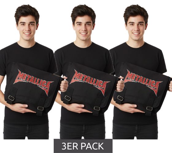 Bolso bandolera, bandolera, bolso para portátil, accesorio para fans de Metallica, MB125101MET, negro/rojo